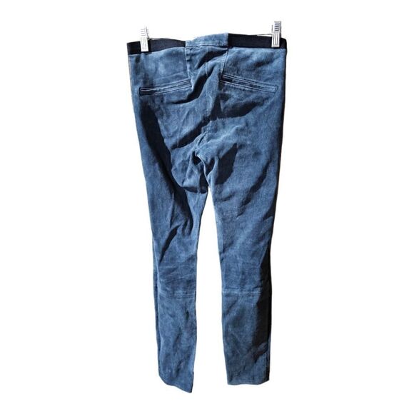 HELMUT LANG Gray Patina Suede Lamb Leather Leggings - Size 4 - Picture 3 of 10